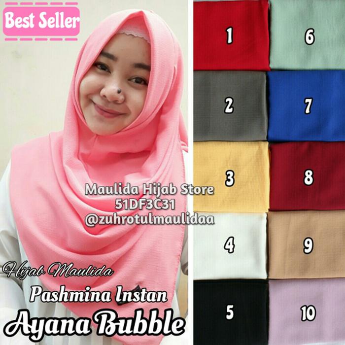 Pashmina Instant Ayana Bubble / Maulida Hijab Store / jilbab