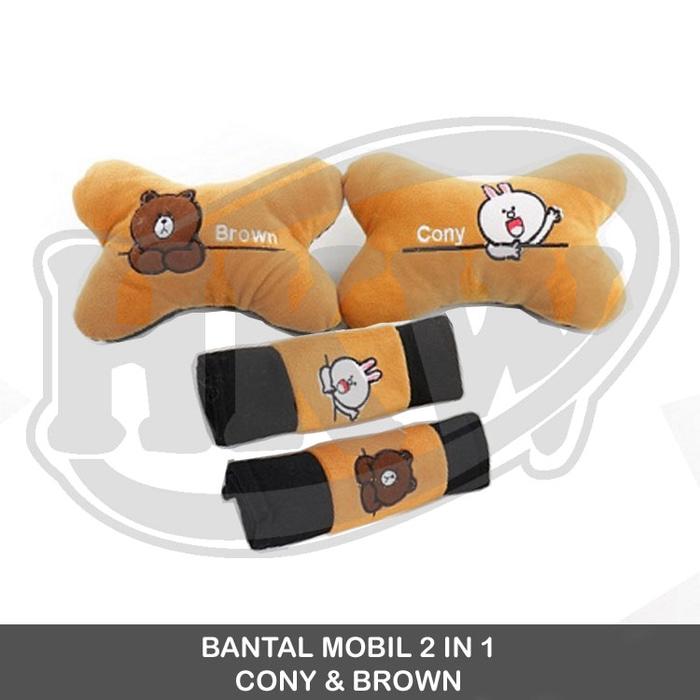 Bantal 2 In 1 Cony Brown Line Mobil Grand Livina
