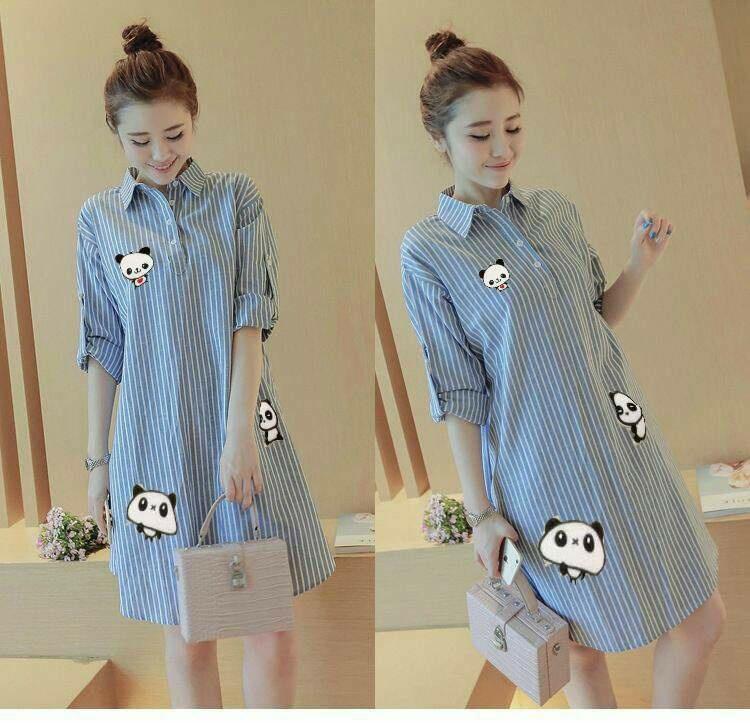 Fashionshop Tunik Wanita Lengan Panjang Panpan / Baju Wanita / Blouse Korea / Atasan Wanita / Baju Formal / Kemeja Wanita / Atasan Muslim / Kemeja Cewek Tunik / Kemeja Kerja Wanita / Long Hem Wanita / Atasan Wanita / Kemeja Salur Wanita / Kemeja Cewek