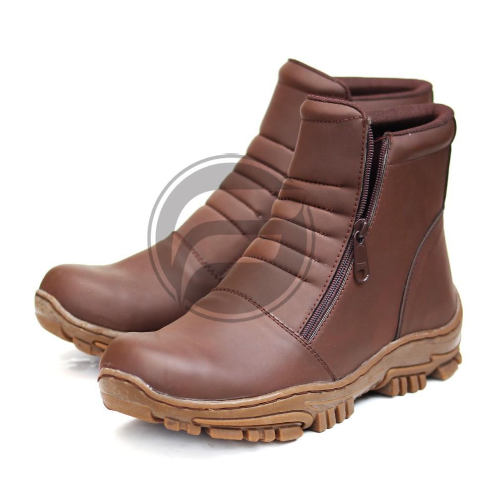 Sepatu + Elastico Work & Safety Boots Sepatu Pria Kerja Zipper Boots