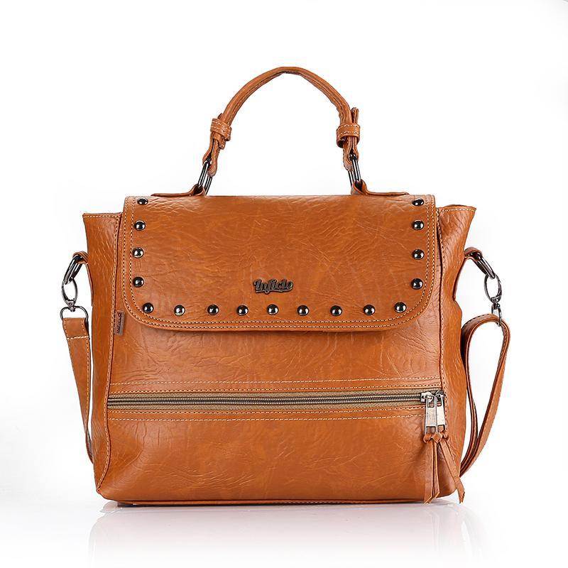 Inficlo SRI 894 Tas Wanita Handbag - bahan lotus - 30x28x12 - Murah & berkualitas (coklat)