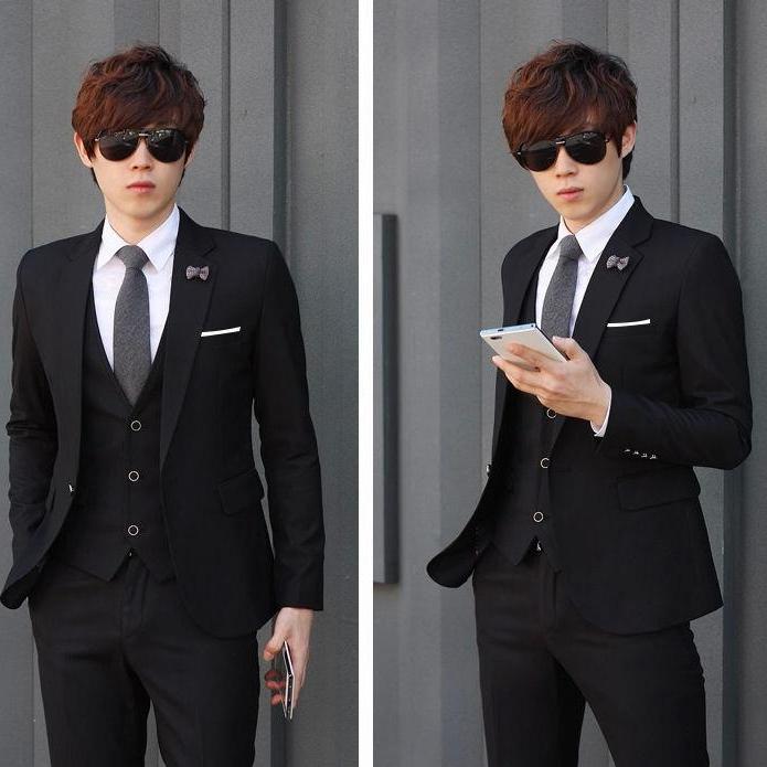 Setelan Jas Pria Formal Arrival Design Mode - Jas Pria Modern Design - Jas Formal Executive Youth Mode - Jas Pria Entrepreneur ( Jas + Vest + Celana ) - Black