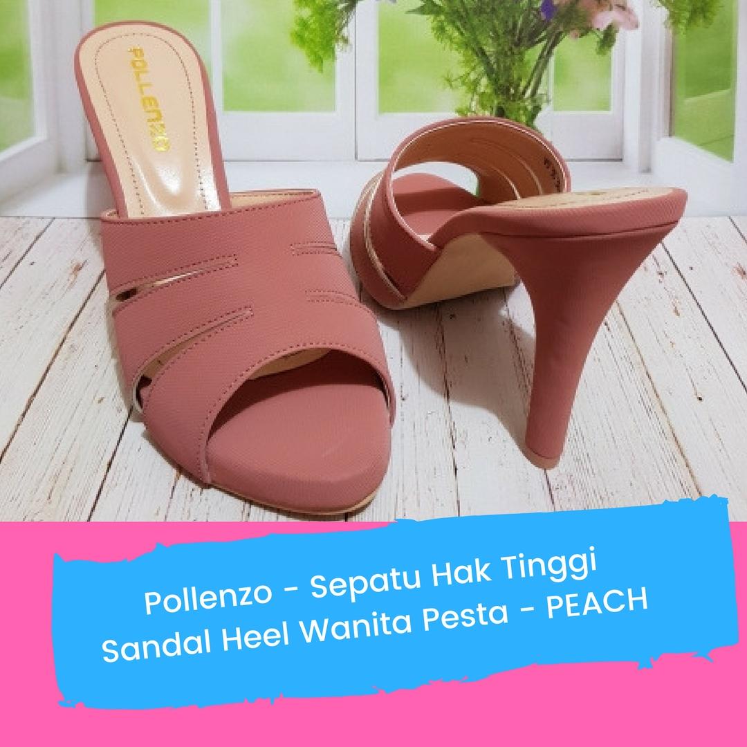 Pollenzo - Sepatu Hak Tinggi Sandal Heel Wanita Pesta - PEACH