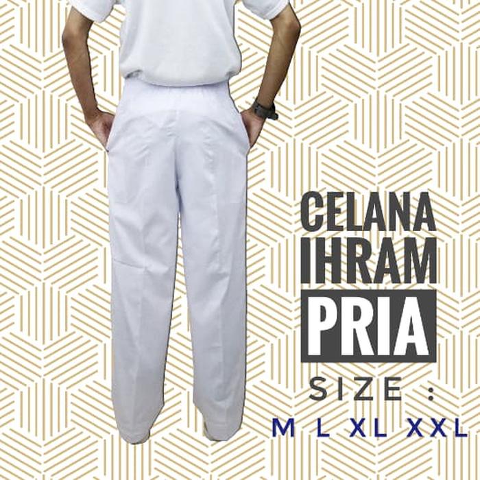 Celana Pangsi Panjang Putih Haji Umroh/Celana Umroh/Celana Haji/Celana Putih/Celana Laki-laki/Celana Kargo/Celana Pria