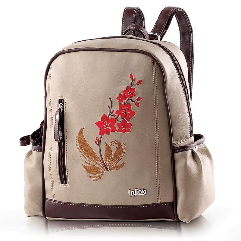 Inficlo SAP 535 Tas Ransel Wanita - bahan shafira - 30x29x9 - Murah & berkualitas (coklat)