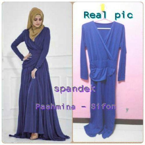 Dress Hijab Dress Maxi Long Dress Wanita Remaja Dewasa - Purple 2in1 SJ0139