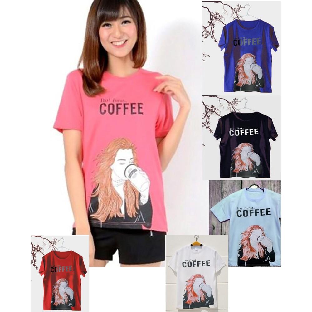 ATASAN MURAH i need coffe BAHAN SPANDEK MODEL OBLONG KEKINIAN TANAH ABANG TANGAN PENDEK