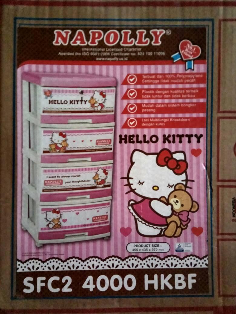 Lemari Laci Plastik Napolly Susun 4 - Hello Kitty 4000 HK