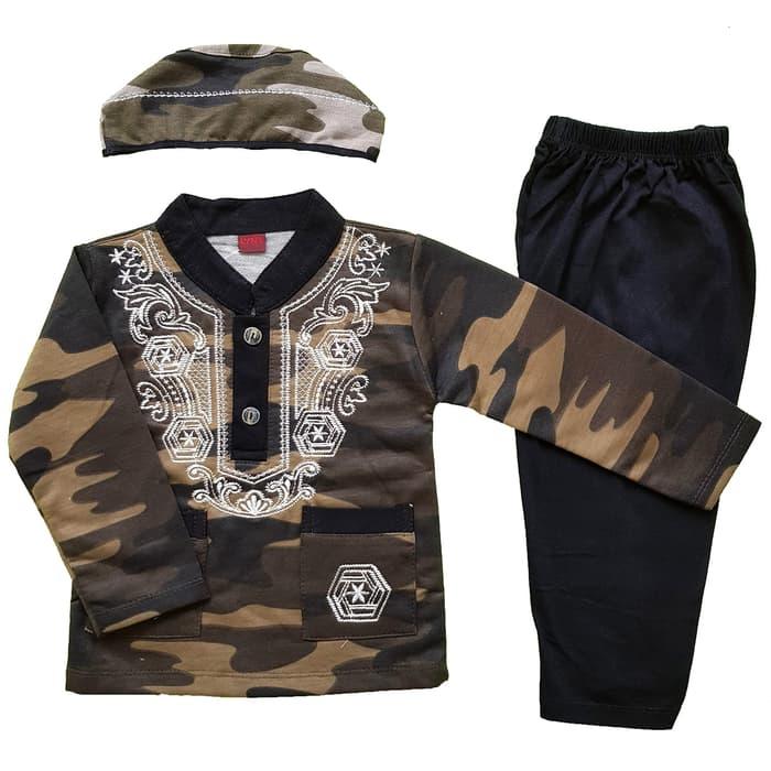 PROMO Baju Muslim Koko (6-12 Bulan) Anak Bayi Laki-Laki Setelan Set Peci LY7