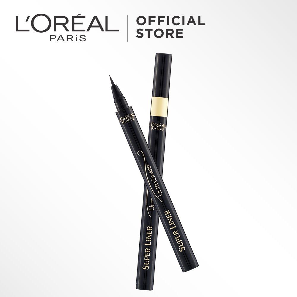 L'Oreal Paris Super Liner Ultra Sharp Eyeliner - by L'Oreal Paris Makeup Eye Liner Loreal Hitam Cair / Liquid Waterproof Tahan Air Smudgeproof Non-Transfer Pigmented Intens