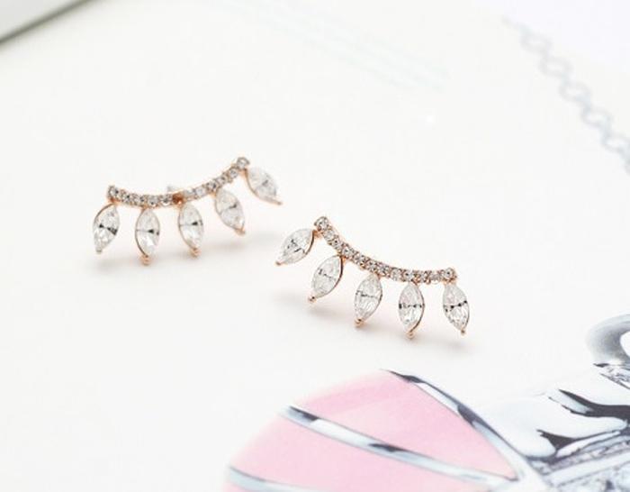 anting emas berlian 5 pcs five diamond earrings crystal jan048