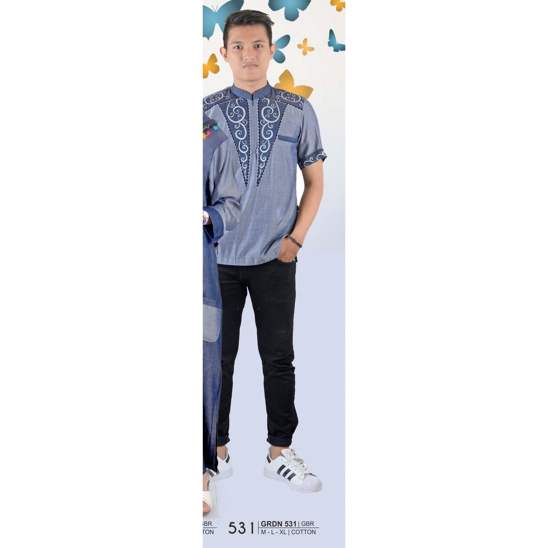GIARDINO GRDN 531 FASHION DEWASA BAJU MUSLIM PRIA - bahan COTTON - SERASI DAN MODIS (ABU KOM)