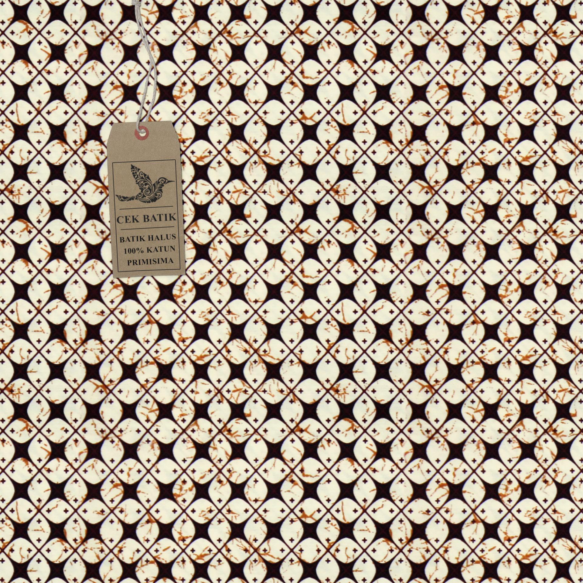 Cek Batik - Kain Batik Motif Batik Kawung Mini Classic Gading Mas (Putih Cream)