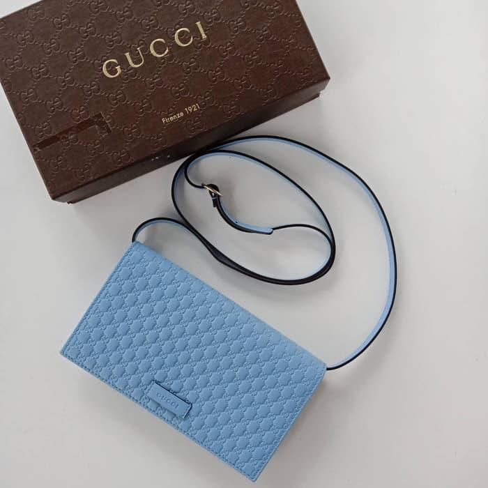 DOMPET GUCCI ORIGINAL - GUCCI MICROGUCCISSIMA GG WALLET CROSSBODY