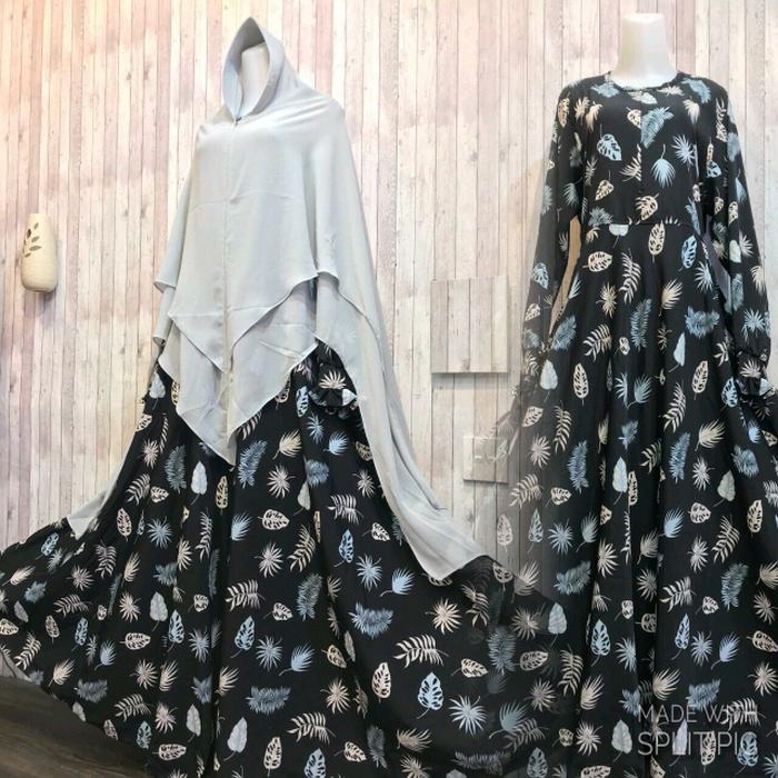 Adzra Gamis Murah syari/busana muslim wanita - Andrelina Dress - Hitam