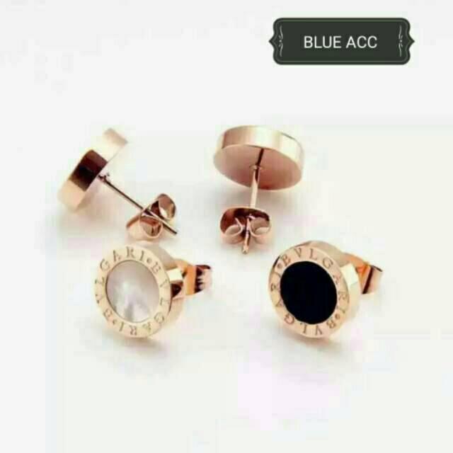 Anting Bvlgari Titanium/Anting Keramik/Anting Branded