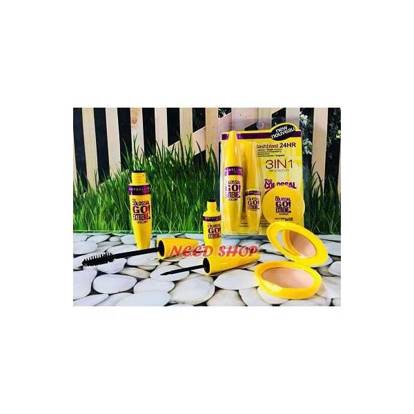 Maybelline Colossal 3In1 Set / Mascara + Eyeliner + Powder Go Extreme Murah