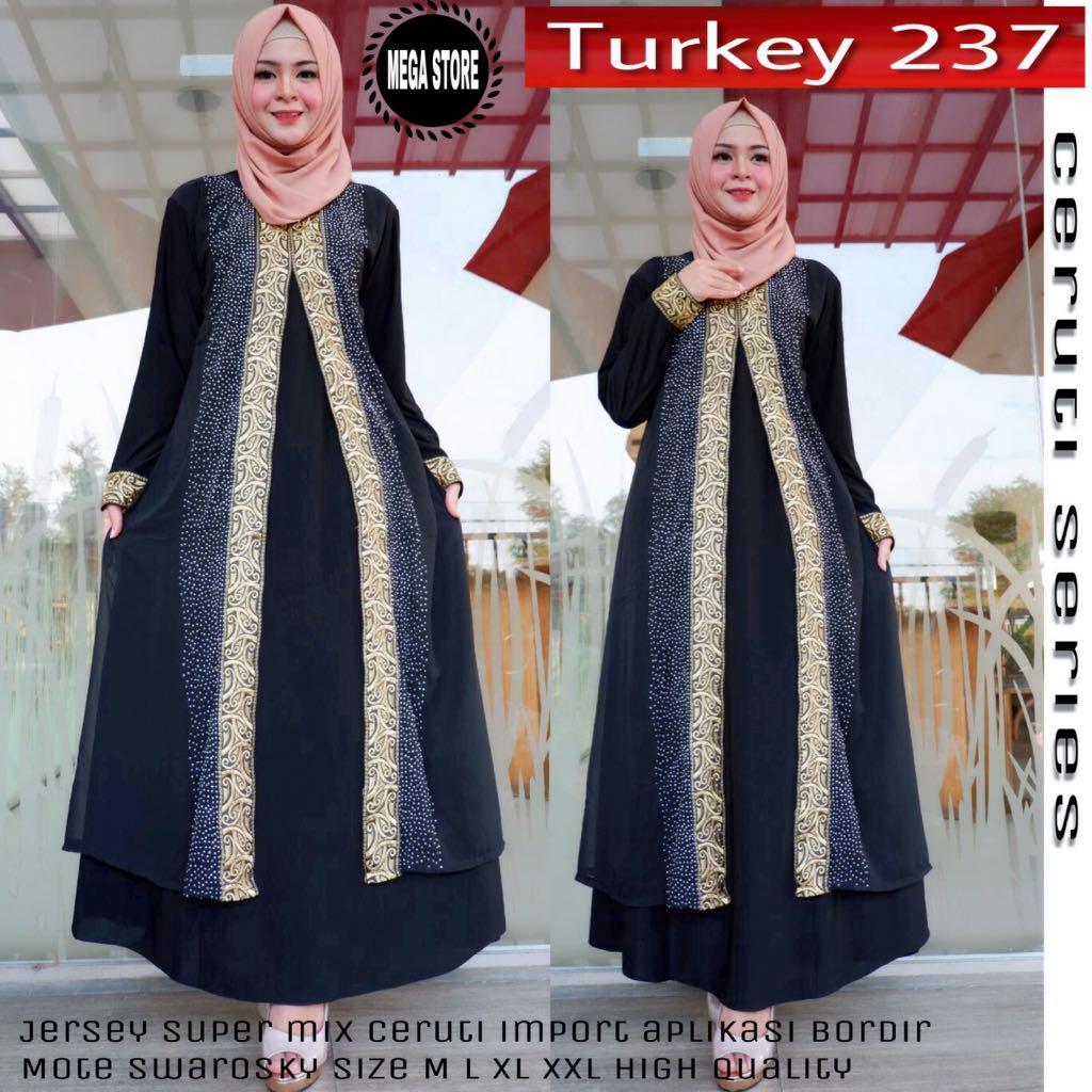 Gamis Turkey 237 Abaya Turkey 237 Bahan Jersey Super