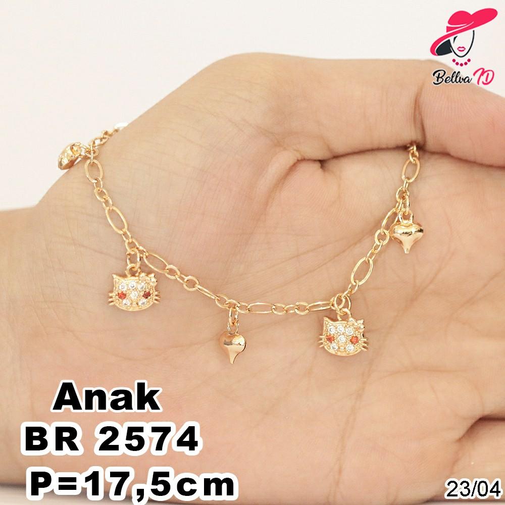 Gelang Rantai Emas Hello Kitty Love Kekinian Terbatas R 2574 Kaki Anak