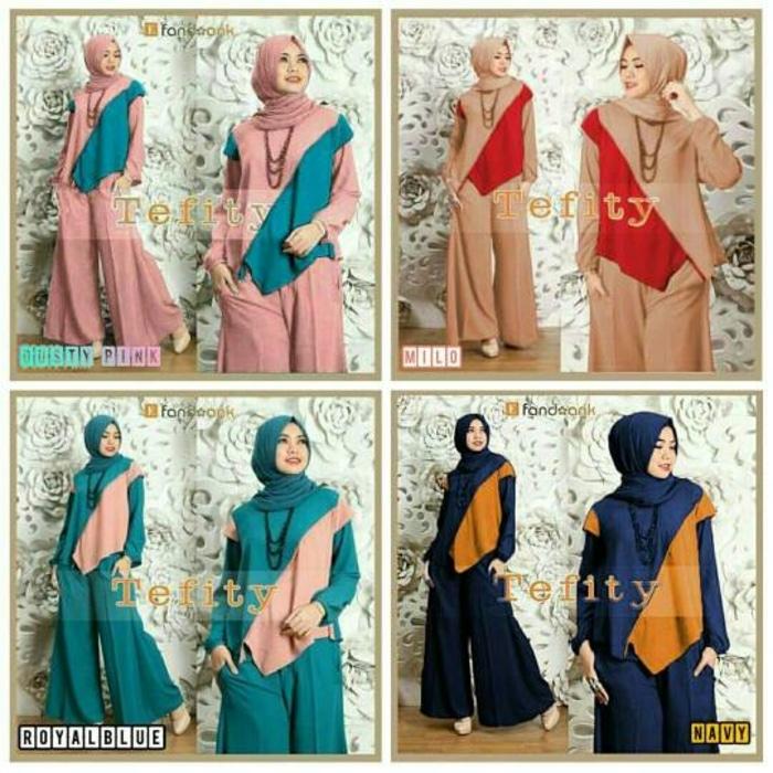 Baju Gamis Setelan 3in1 hijab Celana kulot Fashion Muslim Wanita
