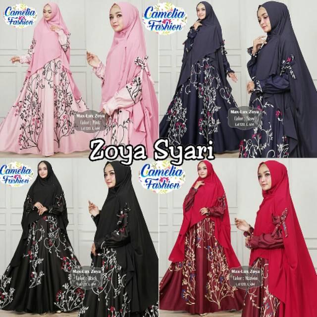 Gamis Syari Cantik Wanita Muslimah Zoya Syari