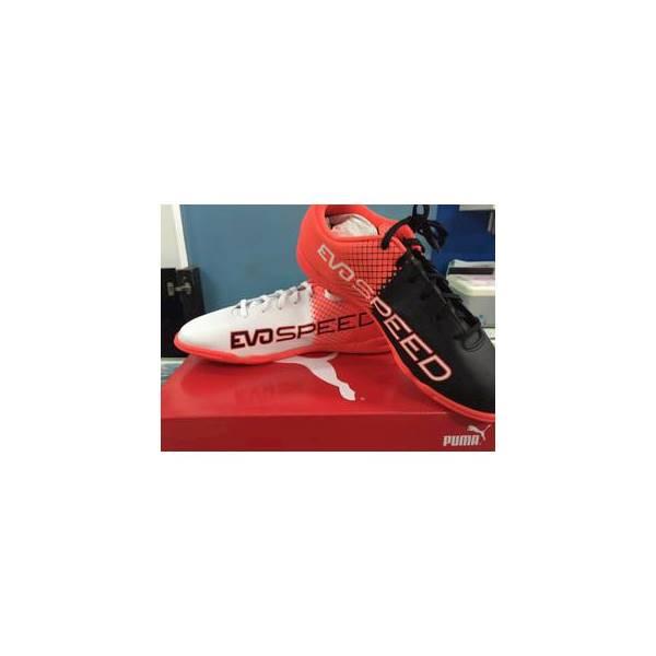 SEPATU FUTSAL PUMA EVOSPEED 5.5 IT RED BLACK WHITE ORIGINAL 100% NEW - EWTQEG