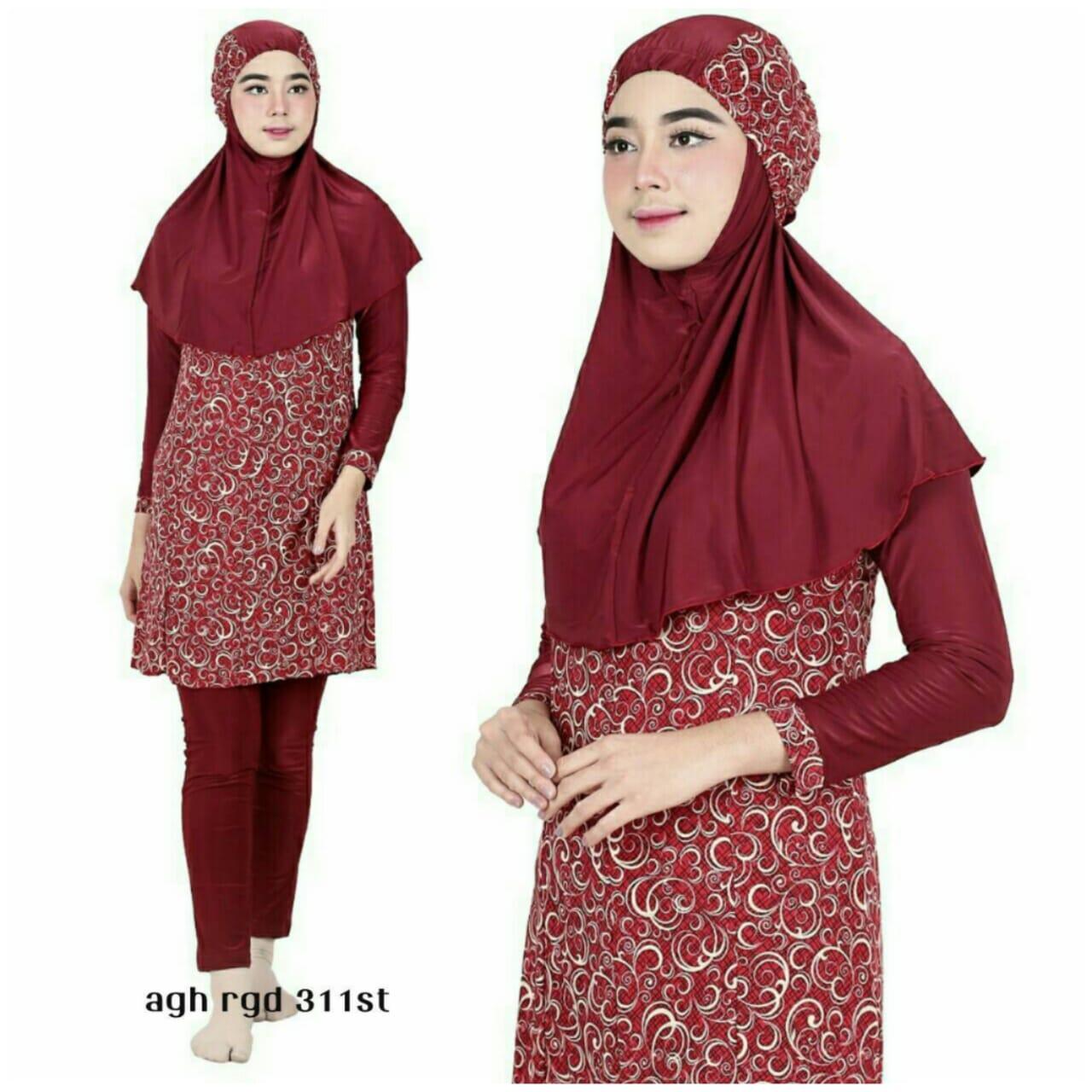 Aghnisan Baju Renang Muslimah - Marun