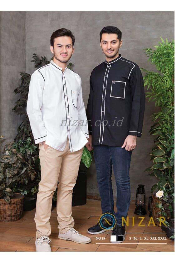 Baju Koko Nizar Bordir Original NQ13 - Putih