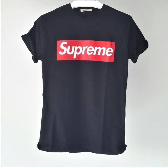 Kaos tshirt baju tumblr tee unisex Supreme Polos Basic / 2 warna - Putih
