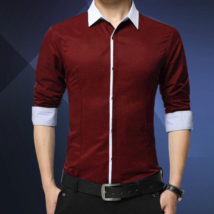 KEMEJA PRIA . ROSSI . PAKAIAN LELAKI . FORMAL SUIT . PAKAIAN LEBARAN . HADIAH LEBARAN . LENGAN PANJANG . FASHION PRIA . NAVY MAROON GREY WHITE . KEMEJA KEREN . STYLE KEKINIAN . BAJU BARU KEREN . BAJU MUSLIMAH . ISLAM PUTIH ABU ABU