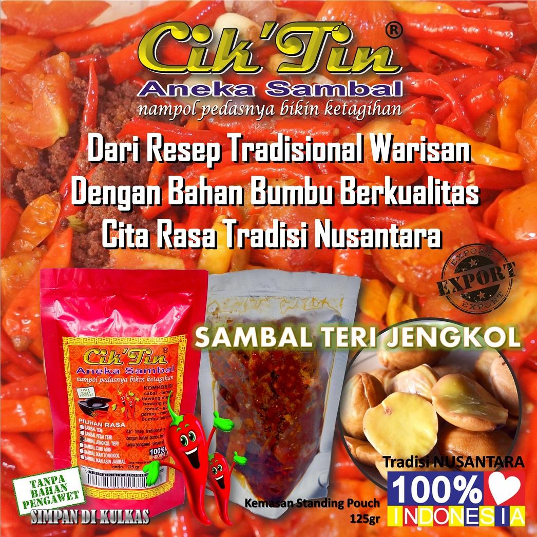 Sambal TERI JENGKOL Cik'Tin - PAKET isi 3pcs 375gr