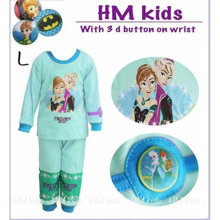 PROMO SALE - BAJU TIDUR ANAK PEREMPUAN / PIYAMA ANAK HM KIDS L -FROZEN FEVER(7-12T) F001