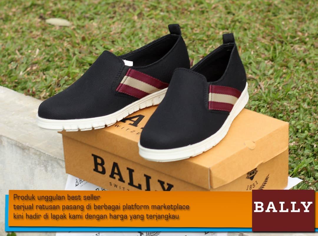 Promo Sepatu pria casual slop bally shoes best seller - Hitam, 39 Diskon