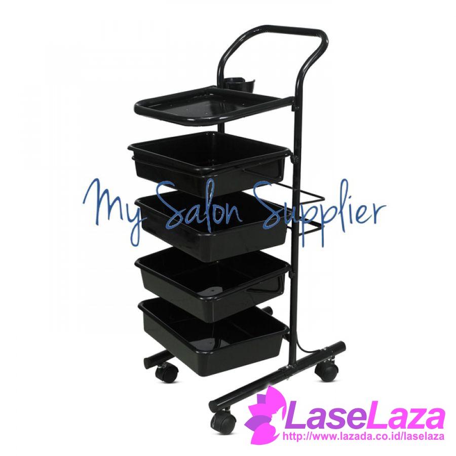 Rak Dorong Salon 4 Susun - Barber Troli - Trolley Alat Potong Rambut Terlaris