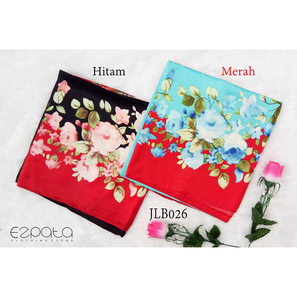 Ezpata Jilbab Bahan Maxmara Velvet / Segiempat Motif / Kerudung Segi 4 Satin / Square Silk Scarf Motif Bunga