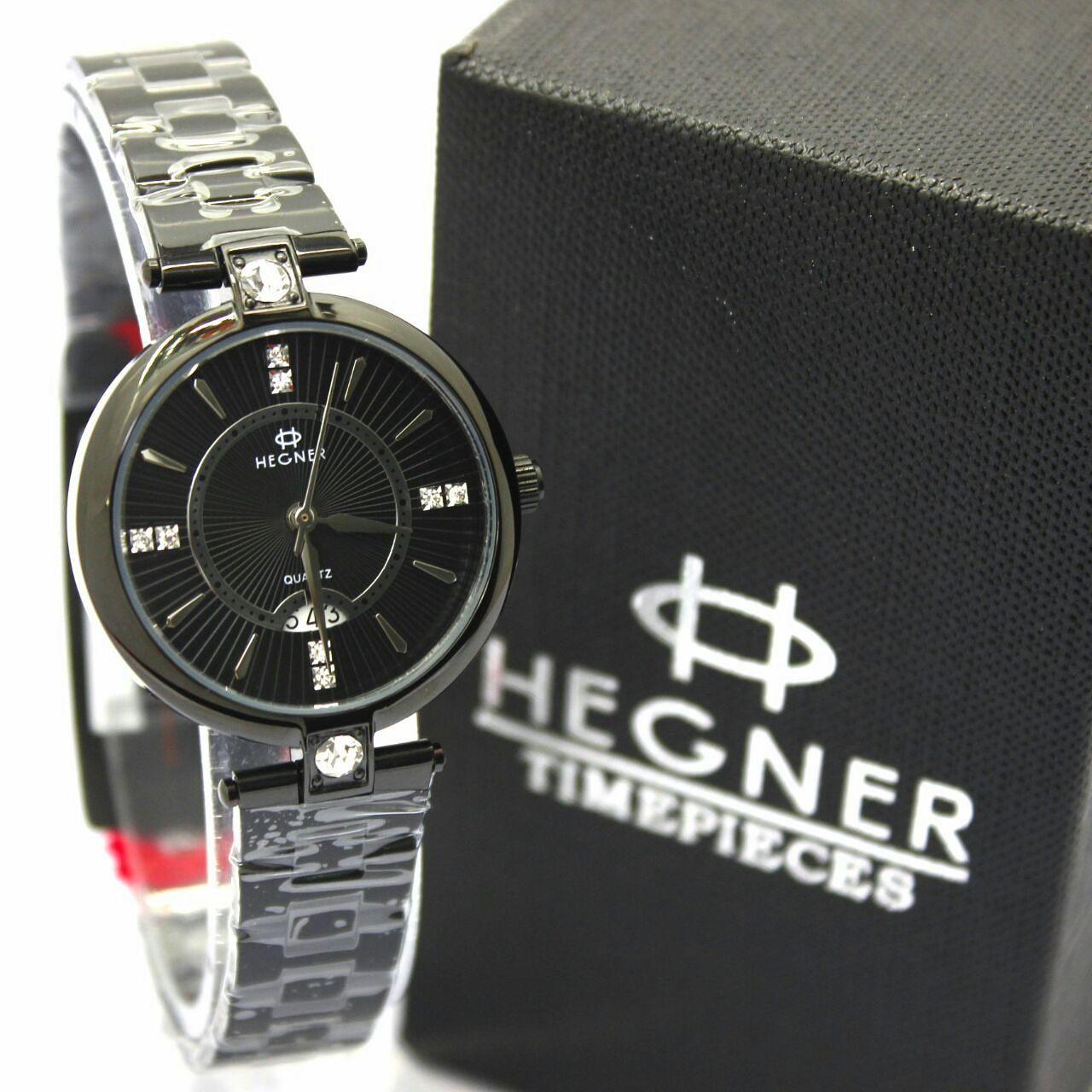 Hegner H5003 Jam Tangan Wanita Stainless Steel Hitam