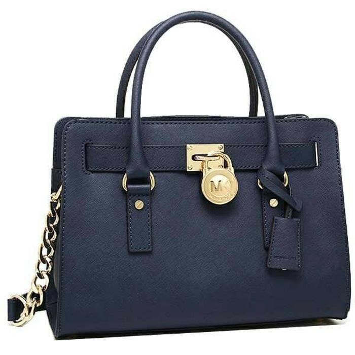 Michael Kors Hamilton Medium Navy Leather. Tas Branded Original