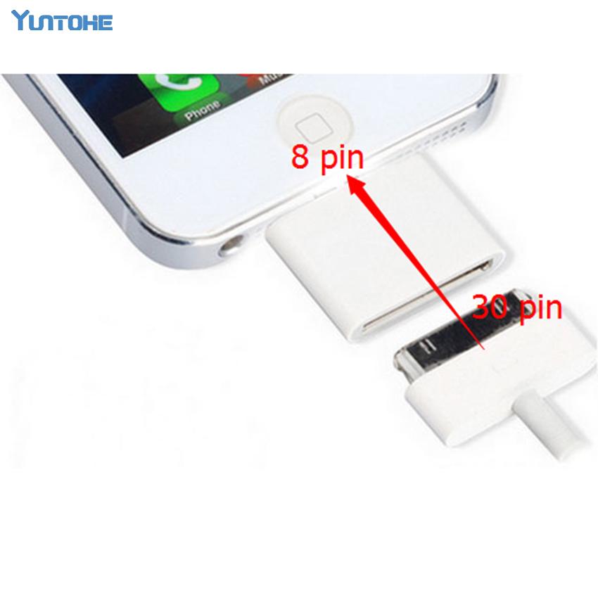 Termurah 100 Pcs/lot Ponsel Adaptor Konverter 30 Jarum Ke 8 Jarum Adaptor Pengisi Daya Konverter untuk iPhone 5/5 s/6/6 Plus/7 IOS 9 10-Internasional