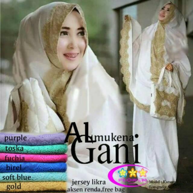 Mukena Al Gani ready semua warna putih ungu