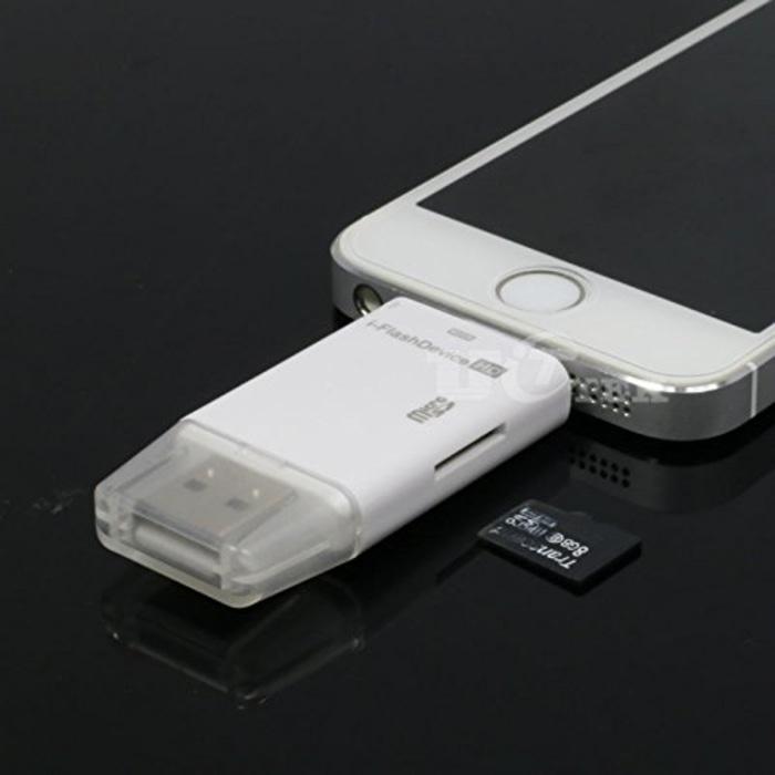 Adapter OTG iPhone Card Reader Memory Micro SD 6 6S 7 Plus 5 5S SE 5C