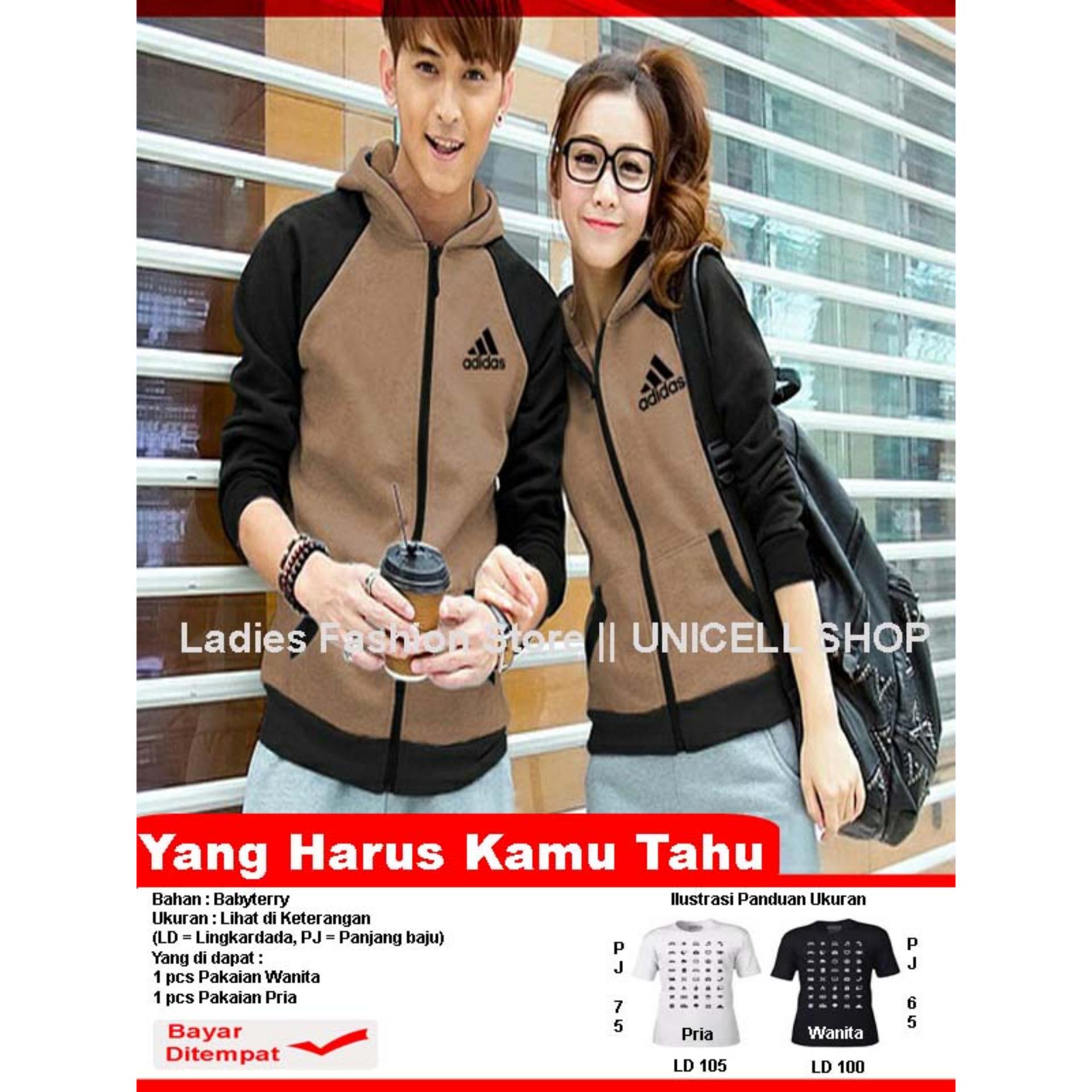 Baju Wanita Shop Jaket Couple Fashion Olahraga A / Atasan Jacket Couple pria dan Wanita / Jaket tebal Harga Sepasang / Baju Couple & Family Jacket Girl & Jaket Pria T-shirt Shirt Kaos Tshirt Jaket bomber Dewasa Korea Kupluk Modern LC - Coklat Susu Milo