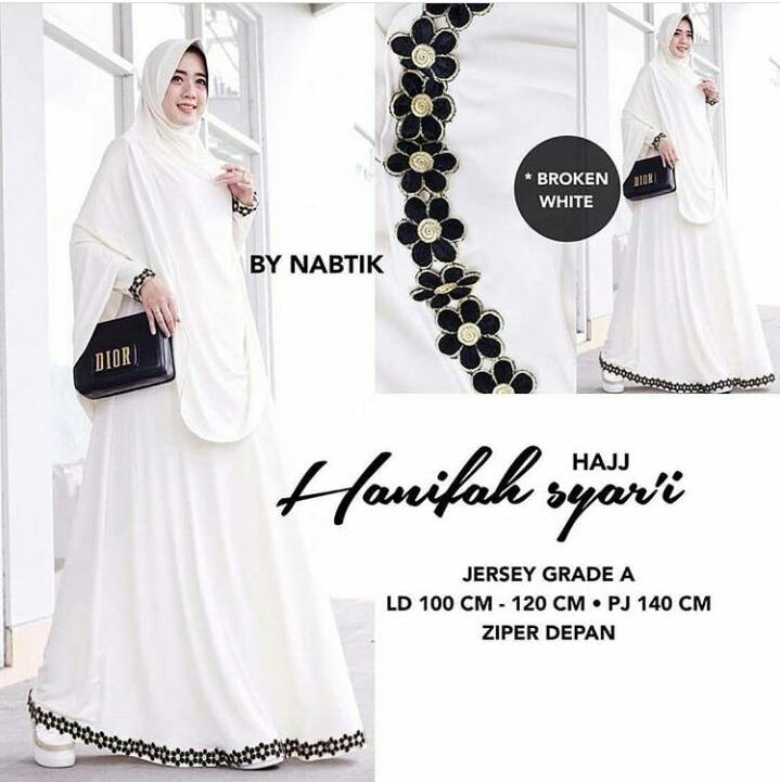 Baju Original Gamis Hanifah Syari Dress Jersey Pakaian Wanita Panjang Muslim Simple Casual Fashion Baju Hijab Syar’I Modern Baju Gaun Pesta Simple Modis Trendy Baju Model Terbaru