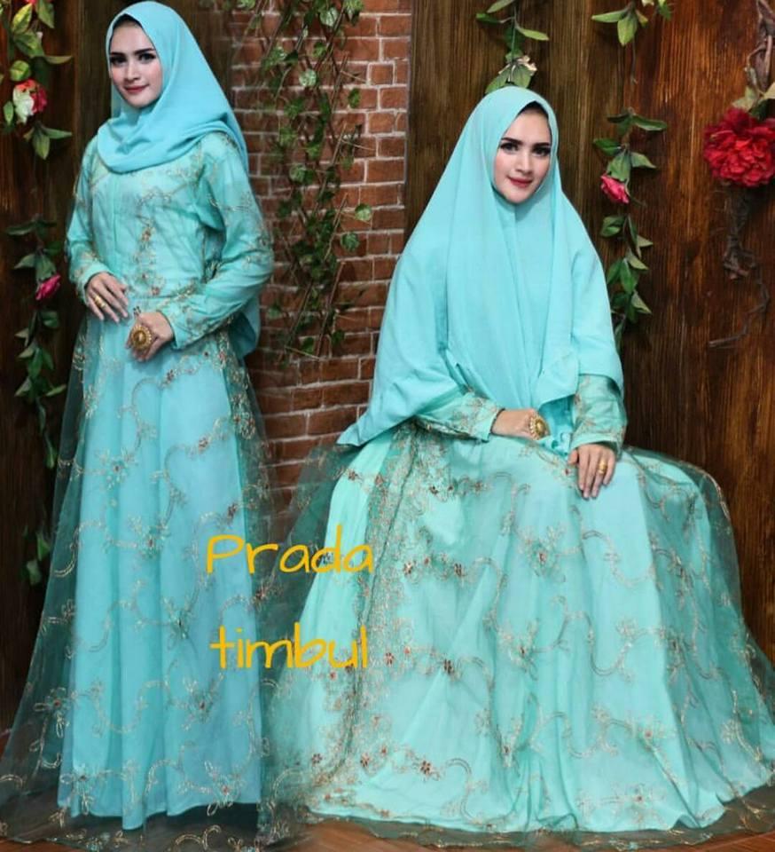 Baju muslim wanita murah/Gamis Syari Brokat terbaru terlaris/Gamis syari brokat klok empat meter busui