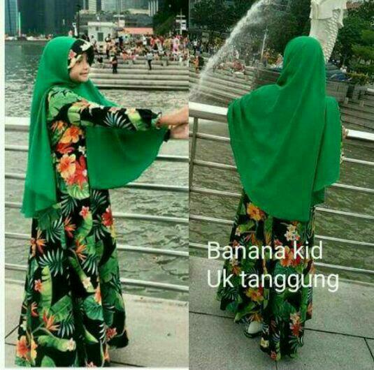 gamis/baju/dress muslim anak perempuan murah size 7-10tahun-bahan premium denim bordir By Nurul Collection