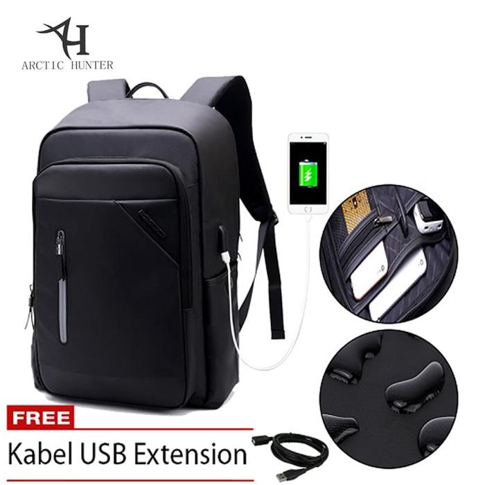 Arctic Hunter Tas Ransel Laptop Premium Executive Oxford Backpack AHBP- Hitam