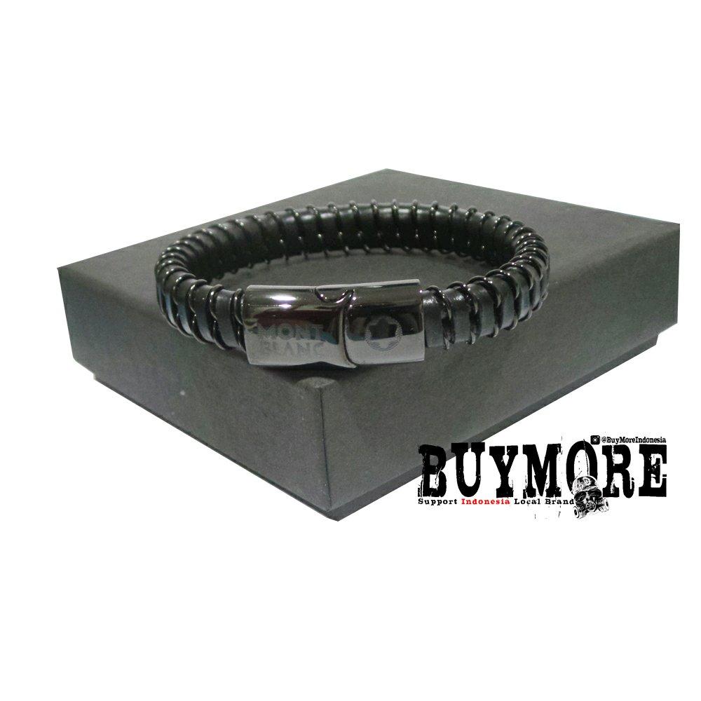 Gelang Kulit Pria Gelang Montblanc Hitam
