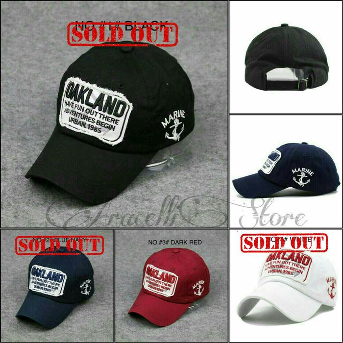 Topi Baseball Caps / Topi Casual Pria Murah / Topi Oakland Import Terlaris di Lazada
