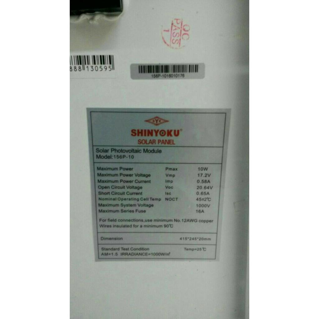 Promo Rhamadan Harga Promo Solar Panel / Panel Surya / Solar Cell Shinyoku 10Wp Poly