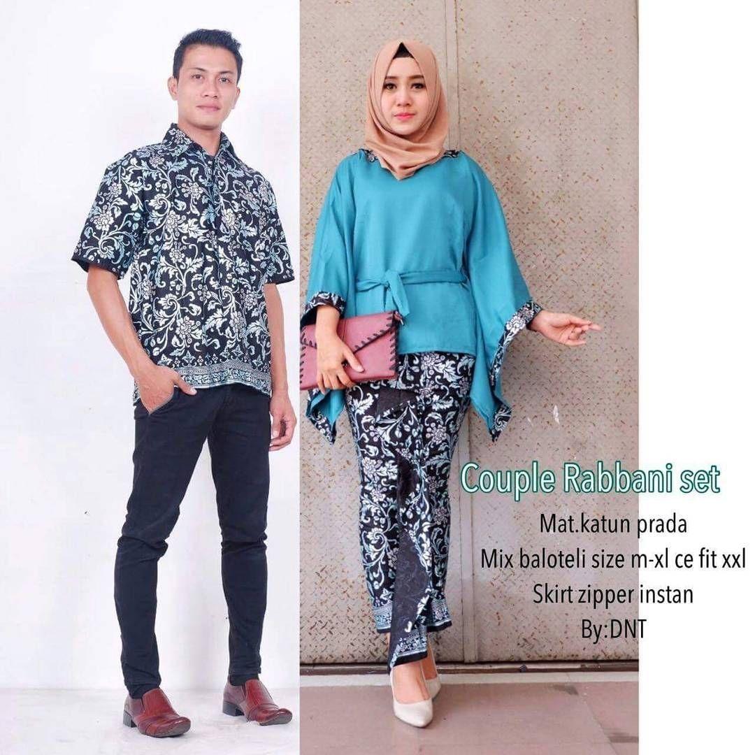 Batik Couple / Batik Sarimbit / Baju Kondangan Rabbani Set - Tosca