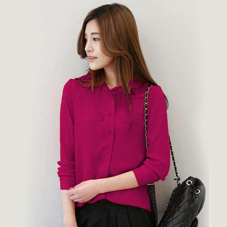 Jfashion Kemeja Tangan Panjang Gaya Korea Kancing full - Ummi Jfashion Kemeja Tangan Panjang Gaya Korea Kancing full - Ummi